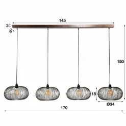 hofstein Suspension Agueda, 4 lumières* Suspensions