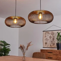 hofstein Suspension Agueda Noir, 2 lumières