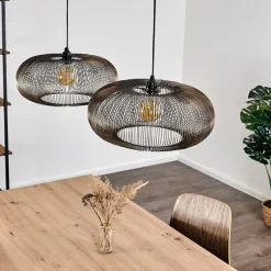 hofstein Suspension Agueda Noir, 2 lumières