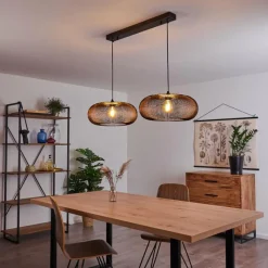 hofstein Suspension Agueda Noir, 2 lumières