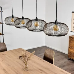 hofstein Suspension Agueda Noir, 4 lumières