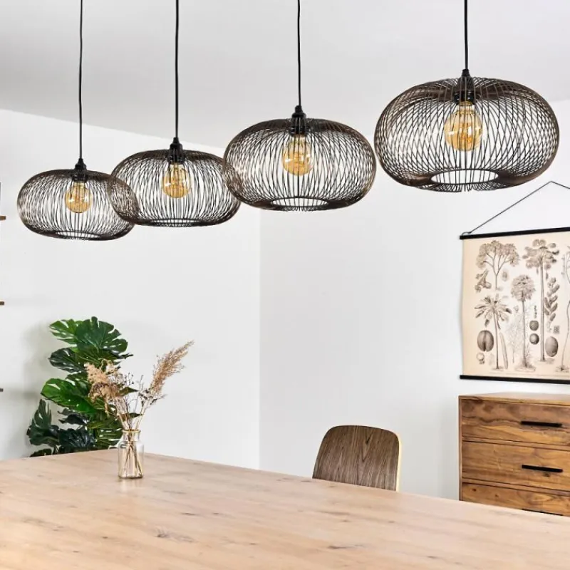 hofstein Suspension Agueda Noir, 4 lumières