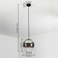 Suspension Verre Fumé-hofstein Suspension Ahanga Noir, 1 lumière