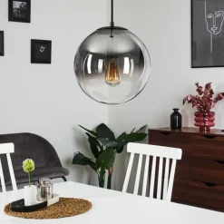 Suspension Verre Fumé-hofstein Suspension Ahanga Noir, 1 lumière