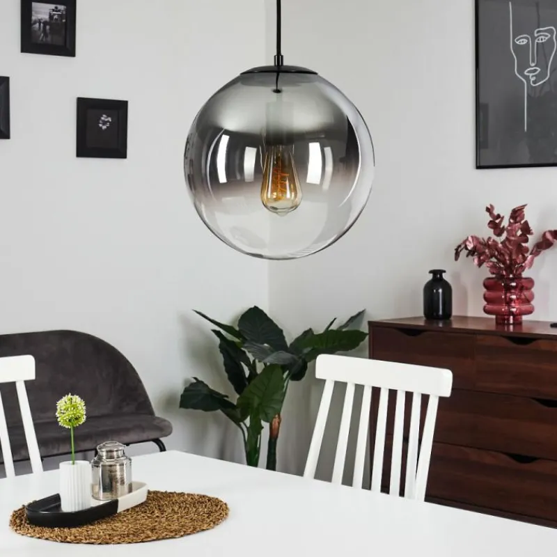 Suspension Verre Fumé-hofstein Suspension Ahanga Noir, 1 lumière