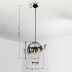 Suspension Verre Fumé-hofstein Suspension Ahanga Noir, 1 lumière