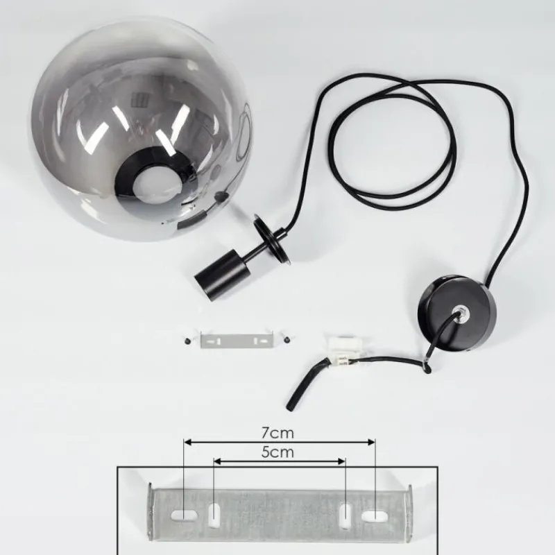 Suspension Verre Fumé-hofstein Suspension Ahanga Noir, 1 lumière