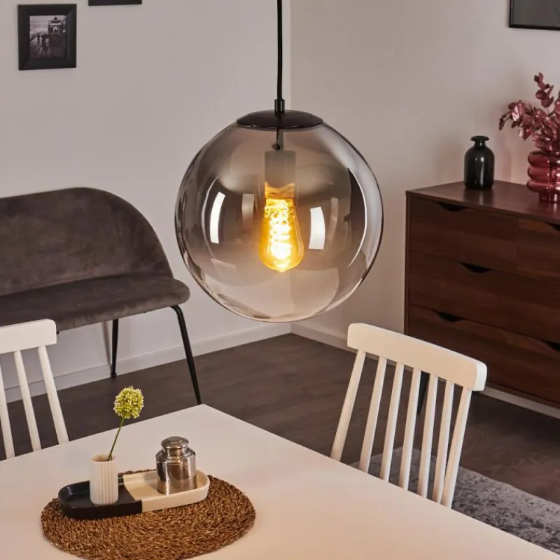 Suspension Verre Fumé-hofstein Suspension Ahanga Noir, 1 lumière