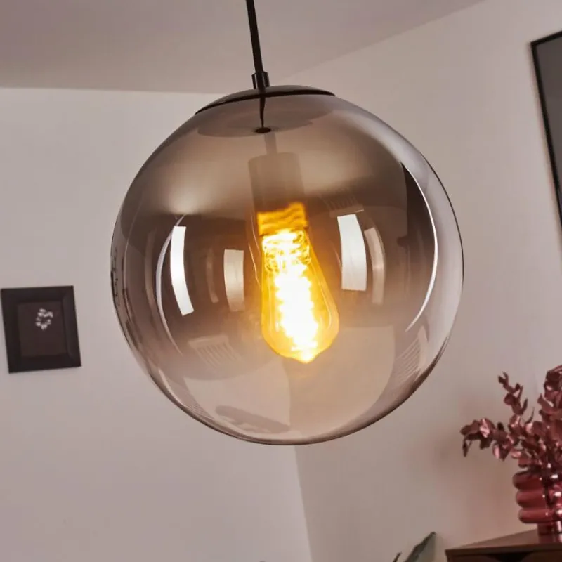 Suspension Verre Fumé-hofstein Suspension Ahanga Noir, 1 lumière