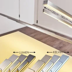 hofstein Suspension Airolo LED Chrome, Nickel mat, 3 lumières