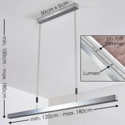 hofstein Suspension Airolo LED Chrome, Nickel mat, 3 lumières