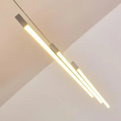 hofstein Suspension Airolo LED Chrome, Nickel mat, 3 lumières