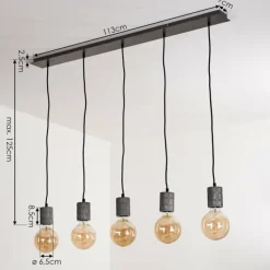 Lampes Industrielles-hofstein Suspension Ajaccio Argent Oxydé, 5 lumières