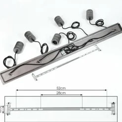 Lampes Industrielles-hofstein Suspension Ajaccio Argent Oxydé, 5 lumières