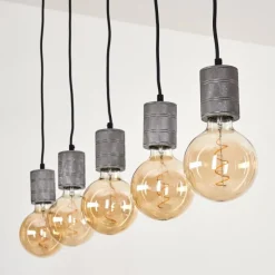 Lampes Industrielles-hofstein Suspension Ajaccio Argent Oxydé, 5 lumières