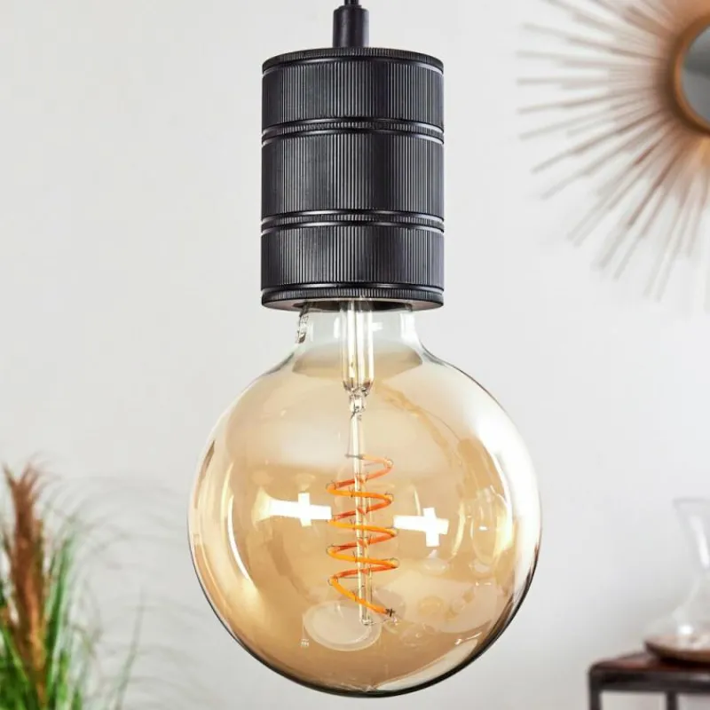 hofstein Suspension Ajaccio Bois clair, Noir, 4 lumières