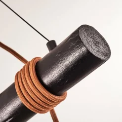 Lampes Vintages & Rétros-hofstein Suspension Ajaccio Bois foncé, Noir, 4 lumières