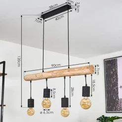 Lampes Vintages & Rétros-hofstein Suspension Ajaccio Noir, 1 lumière