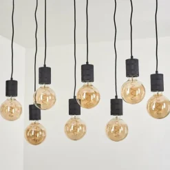 Lampes Industrielles-hofstein Suspension Ajaccio Noir, 8 lumières