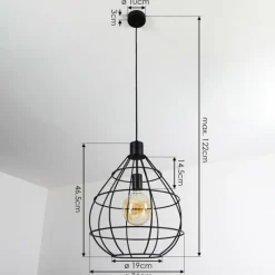Lampes Vintages & Rétros-hofstein Suspension Alafe Noir, 1 lumière