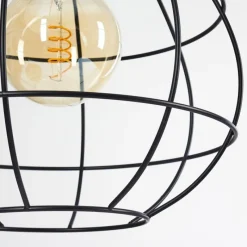Lampes Vintages & Rétros-hofstein Suspension Alafe Noir, 1 lumière