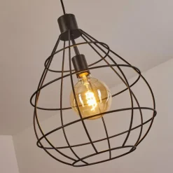 Lampes Vintages & Rétros-hofstein Suspension Alafe Noir, 1 lumière