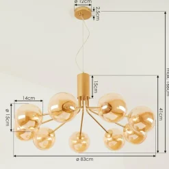 hofstein Suspension Alden Laiton, 9 lumières