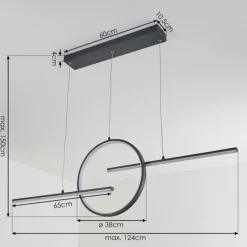 hofstein Suspension Alelua LED Gris, 1 lumière, Télécommandes