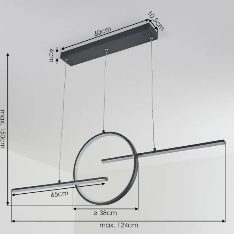 hofstein Suspension Alelua LED Gris, 1 lumière, Télécommandes