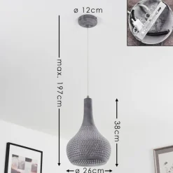 hofstein Suspension Alenhoven Gris, 1 lumière