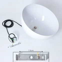 Luminaires Scandinaves-hofstein Suspension Alikata Noir, Blanc, 1 lumière