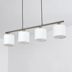 Lampes En Tissu-hofstein Suspension Alsen Nickel mat, 4 lumières