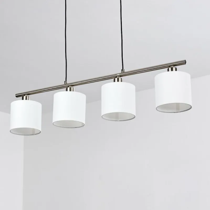 Lampes En Tissu-hofstein Suspension Alsen Nickel mat, 4 lumières