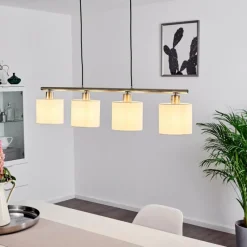 Lampes En Tissu-hofstein Suspension Alsen Nickel mat, 4 lumières