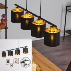 Lampes En Tissu-hofstein Suspension Alsen Noir, 4 lumières