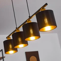 Lampes En Tissu-hofstein Suspension Alsen Noir, 4 lumières