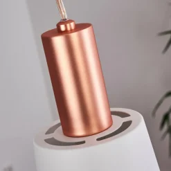 Luminaires Scandinaves-hofstein Suspension Altamiros Cuivre, Blanc, 3 lumières