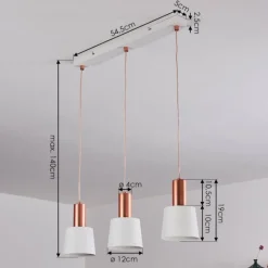 Luminaires Scandinaves-hofstein Suspension Altamiros Cuivre, Blanc, 3 lumières