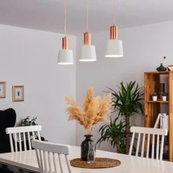 Luminaires Scandinaves-hofstein Suspension Altamiros Cuivre, Blanc, 3 lumières