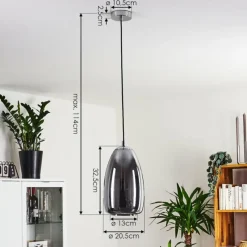 Suspension Verre Fumé-hofstein Suspension Alvares Chrome, 1 lumière