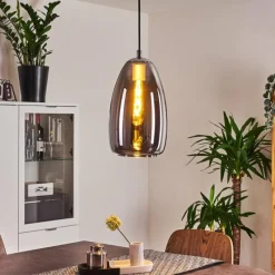 Suspension Verre Fumé-hofstein Suspension Alvares Chrome, 1 lumière