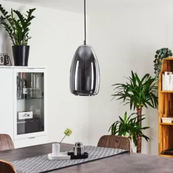 Suspension Verre Fumé-hofstein Suspension Alvares Chrome, 1 lumière