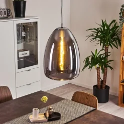 Suspension Verre Fumé-hofstein Suspension Alvares Chrome, 1 lumière