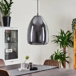 Suspension Verre Fumé-hofstein Suspension Alvares Chrome, 1 lumière