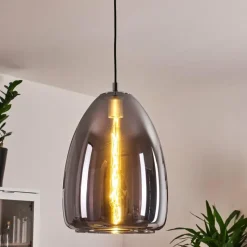 Suspension Verre Fumé-hofstein Suspension Alvares Chrome, 1 lumière