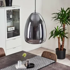 Suspension Verre Fumé-hofstein Suspension Alvares Chrome, 1 lumière