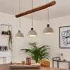 Luminaires Rustiques-hofstein Suspension Ambri Bois clair, Nickel mat, 3 lumières