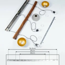 Luminaires Rustiques-hofstein Suspension Ambri Bois clair, Nickel mat, 3 lumières