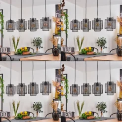 Lampes Industrielles-hofstein Suspension Amsoldingen Noir, 4 lumières