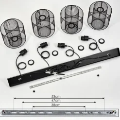 Lampes Industrielles-hofstein Suspension Amsoldingen Noir, 4 lumières